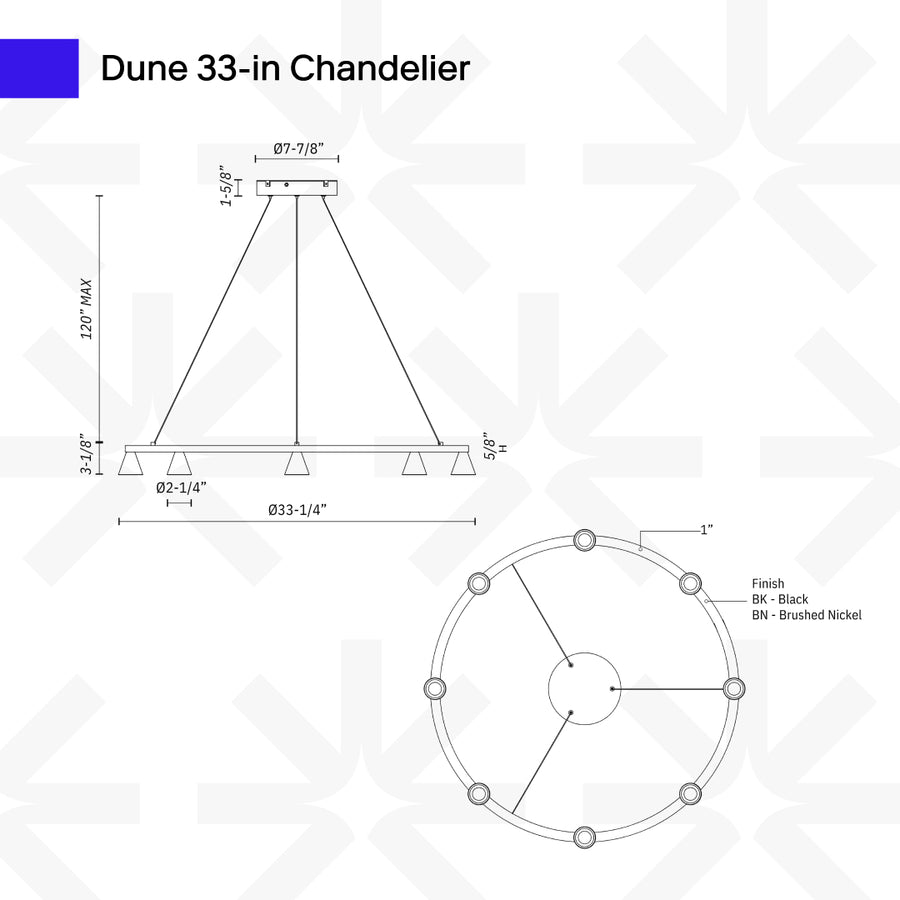 Dune 33-in Chandelier