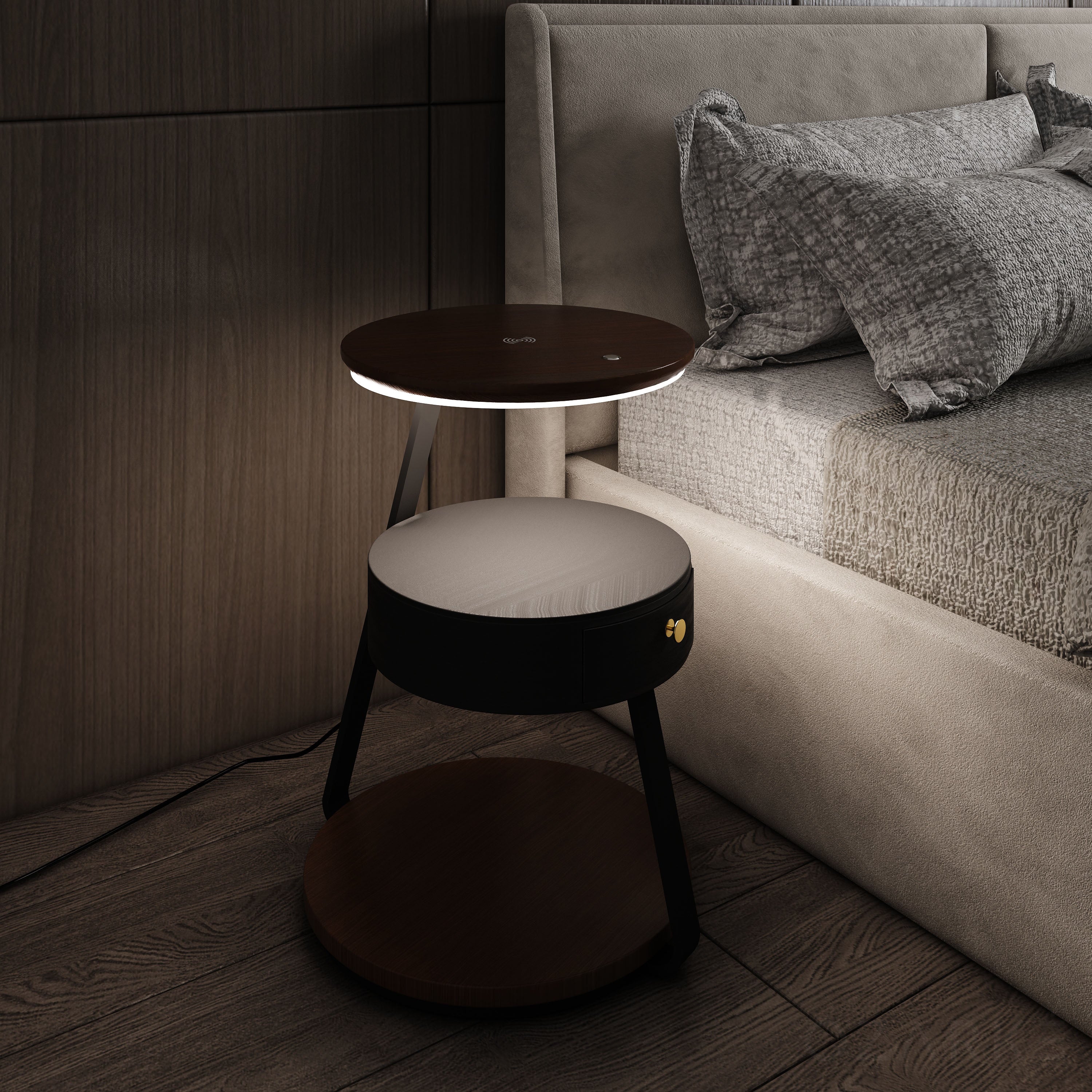 Monolithic Rectangular Smart Side Table Eco Smart Side Table