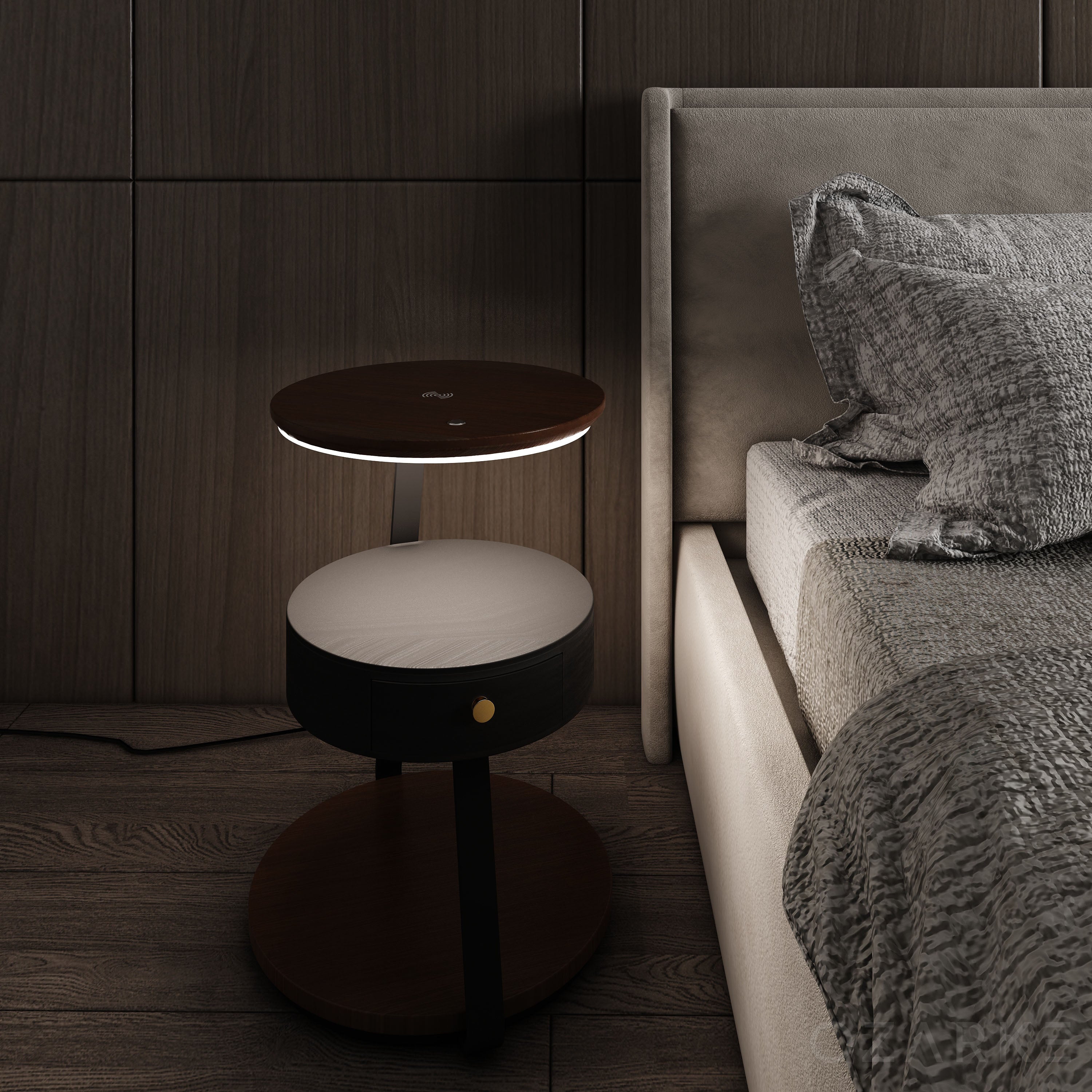 Monolithic Rectangular Smart Side Table Eco Smart Side Table