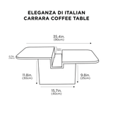 Eleganza di Italian Carrara Coffee Table