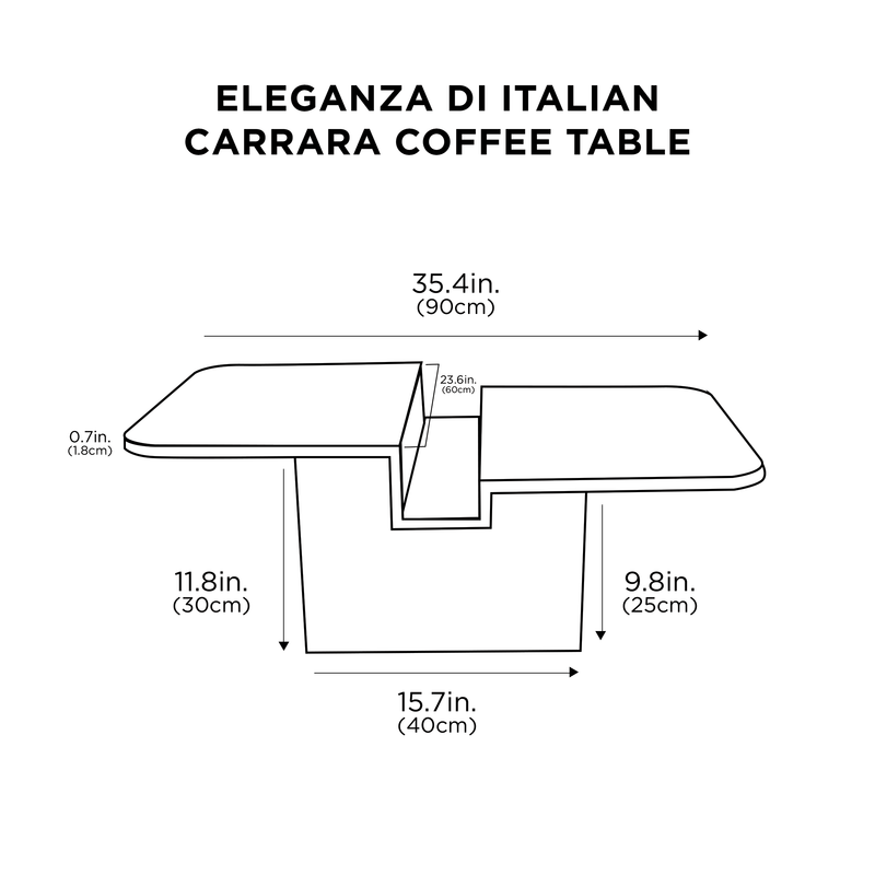 Eleganza di Italian Carrara Coffee Table
