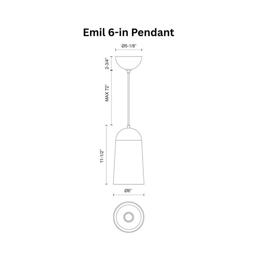 Emil 6-in Pendant