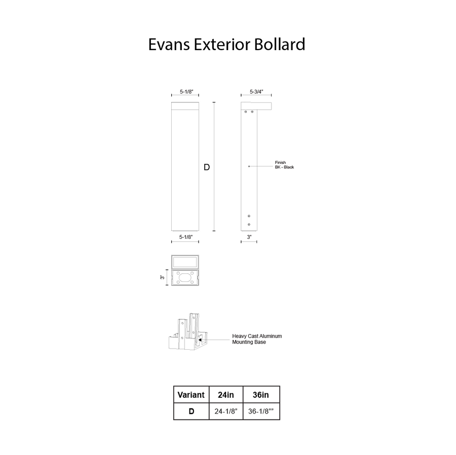 Evans Exterior Bollard