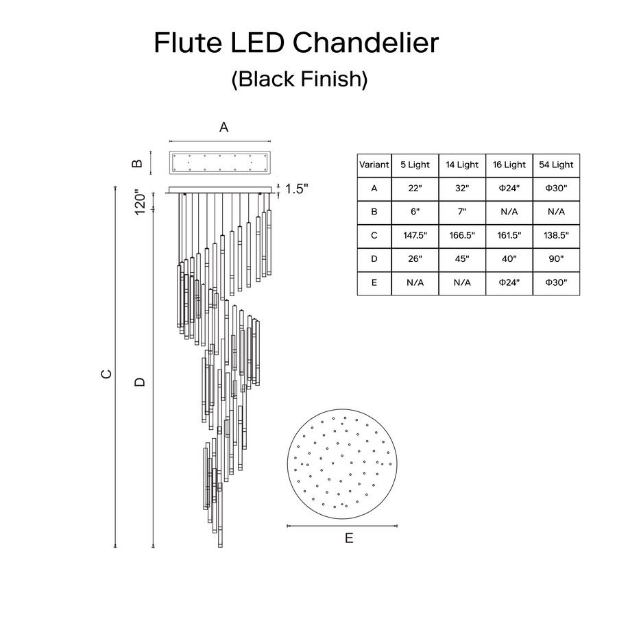 Flute LED Chandelier