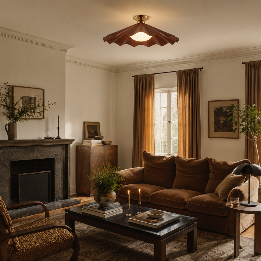 Furrow Semi Flush Mount
