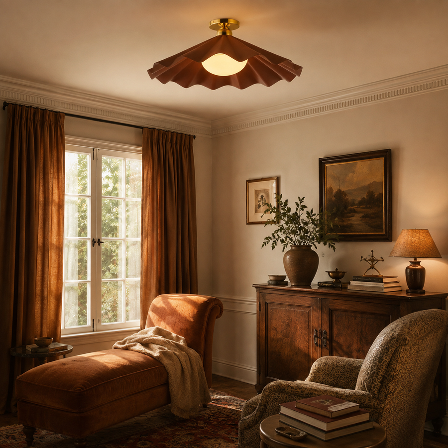 Furrow Semi Flush Mount