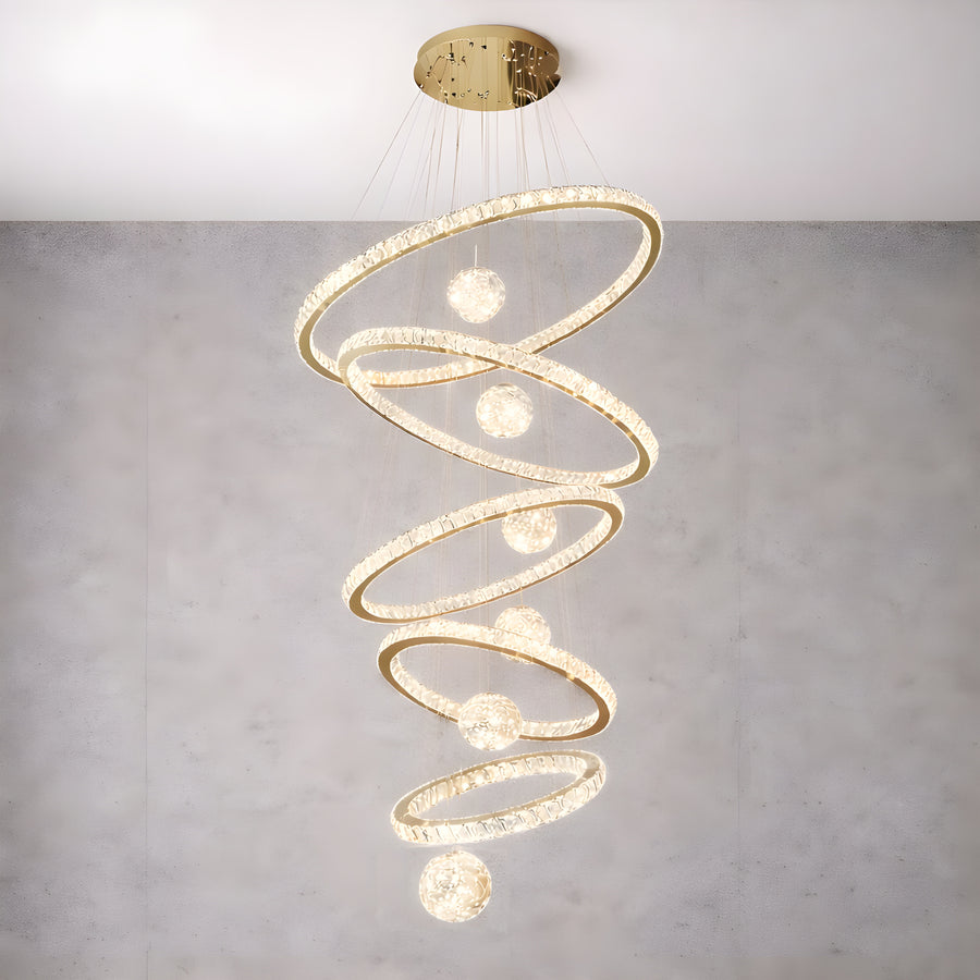 Golden Vortex Chandelier