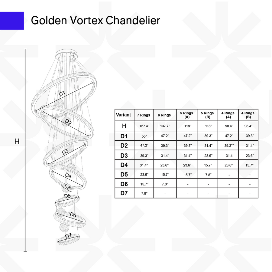 Golden Vortex Chandelier