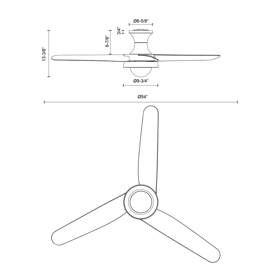 Rubio-H 54-in Hugger Fan