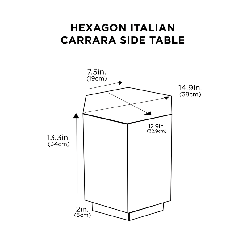 Hexagon Italian Carrara Side Table