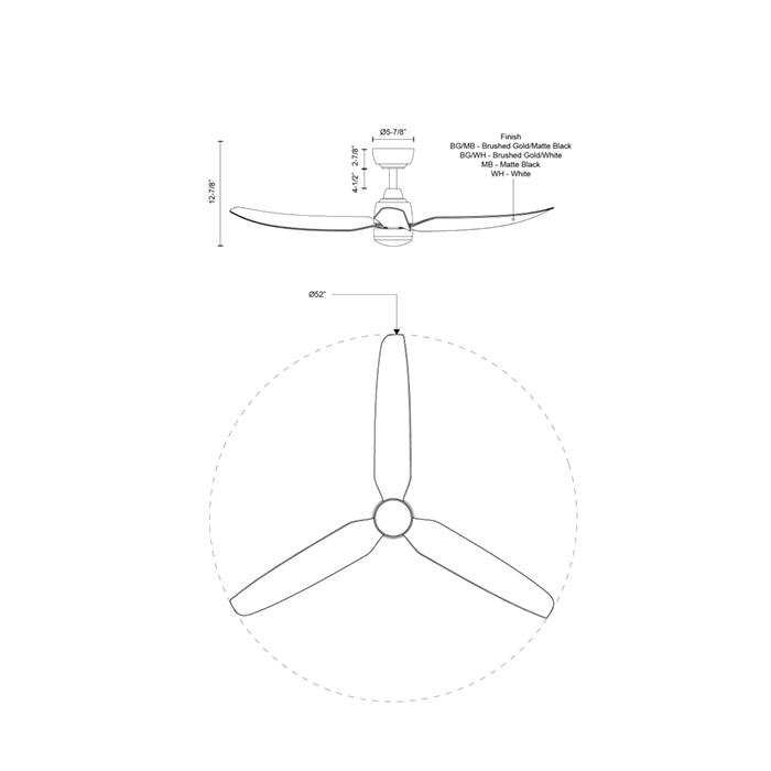 Hugo 52-in Exterior Ceiling Fan