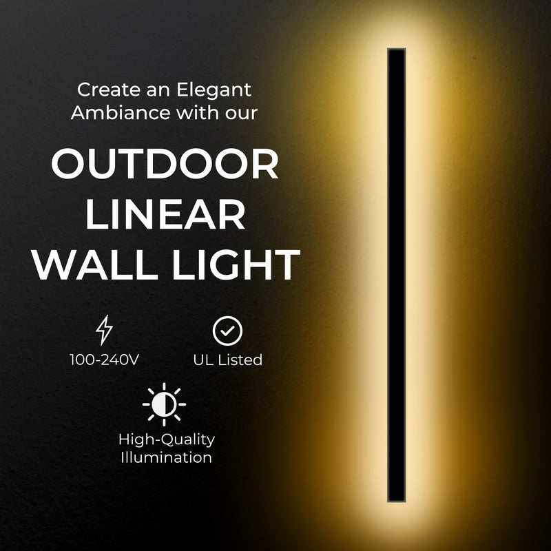 Svelte Outdoor Linear Wall Lamp IP65