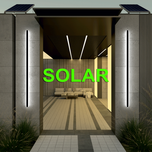 Immense Solar Outdoor Wall Lamp IP65 | Minimalist Lighting