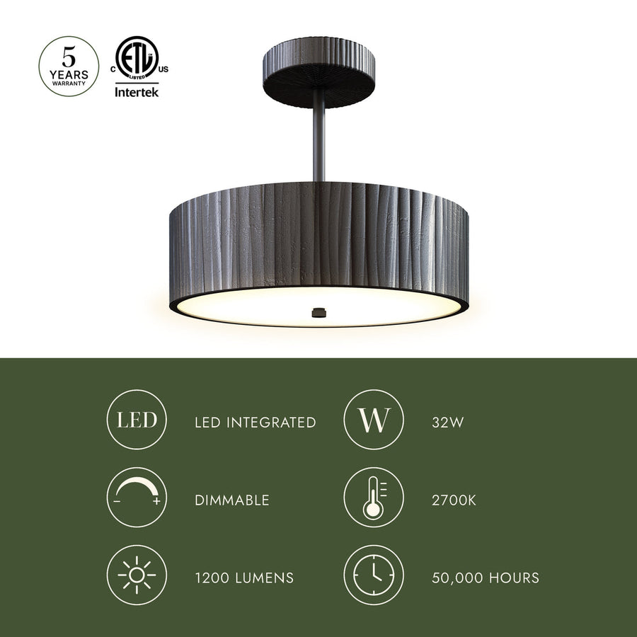 Kensington 12-in Semi-Flush Mount