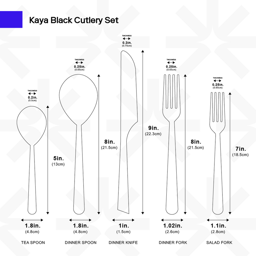 Kaya Black Cutlery Set