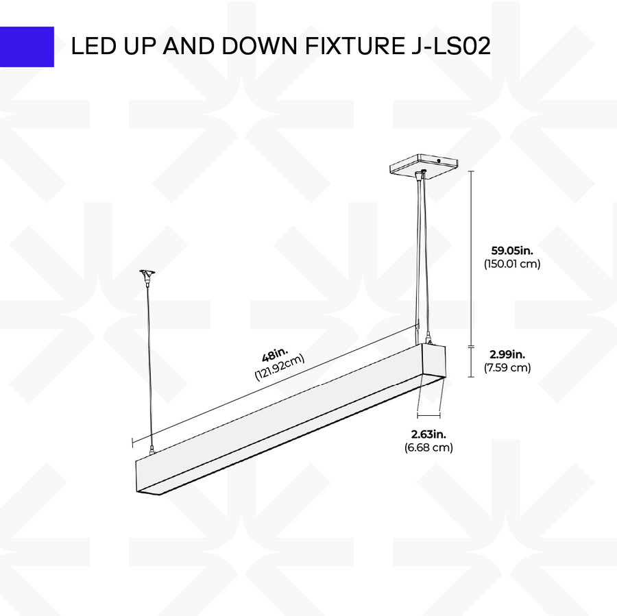 LED Linear Pendant Up Down Light White