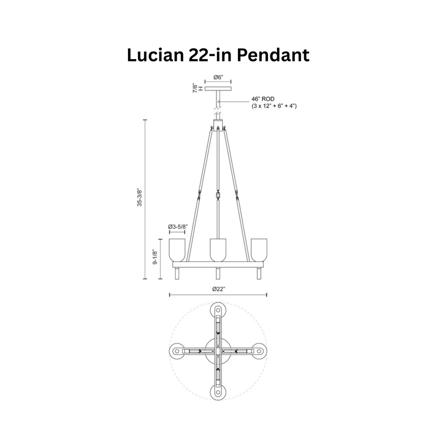 Lucian 22-in Pendant