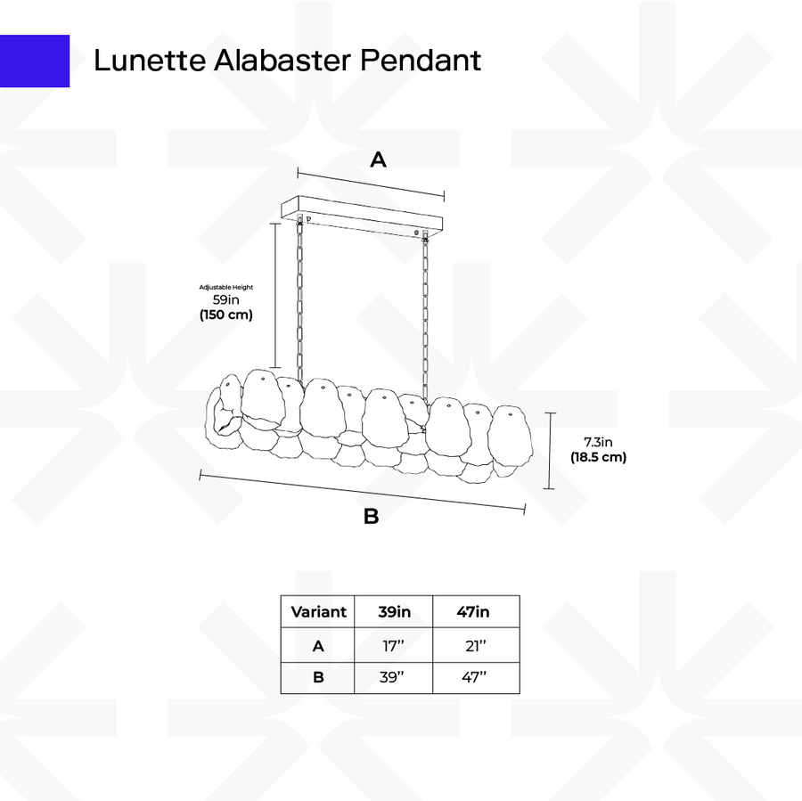Lunette Alabaster Pendant