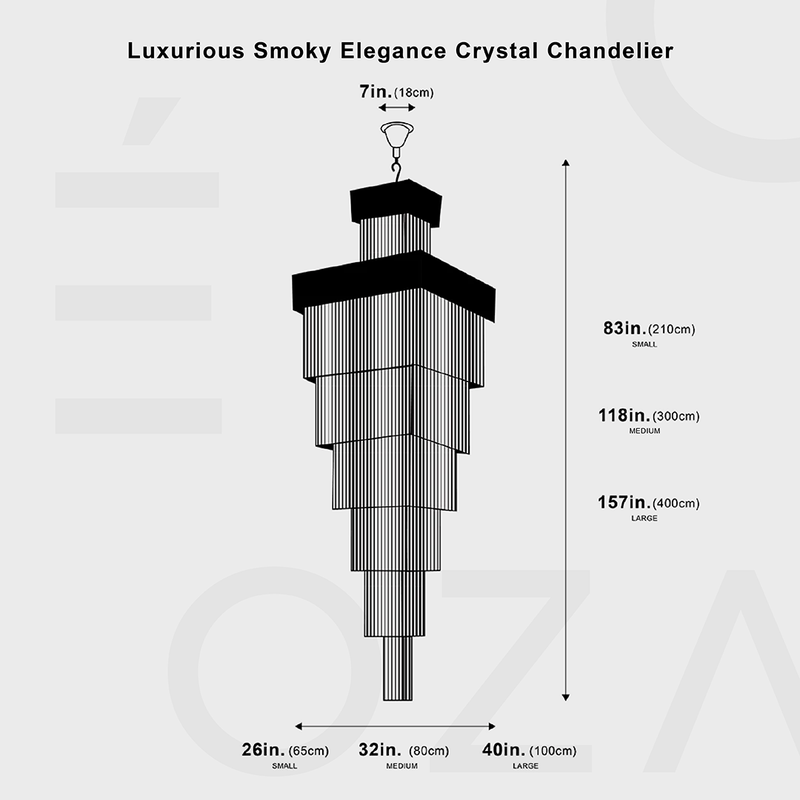 Luxurious Smoky Elegance Crystal Chandelier