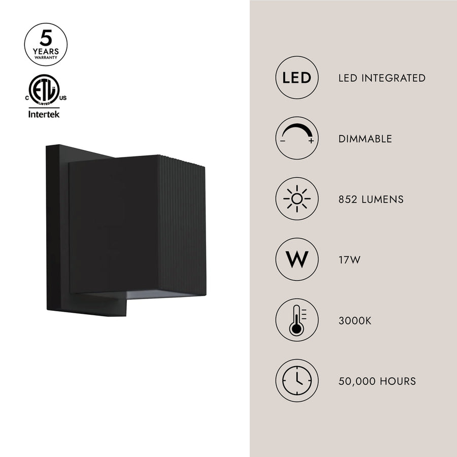 Mavis 5-in Exterior Wall Sconce