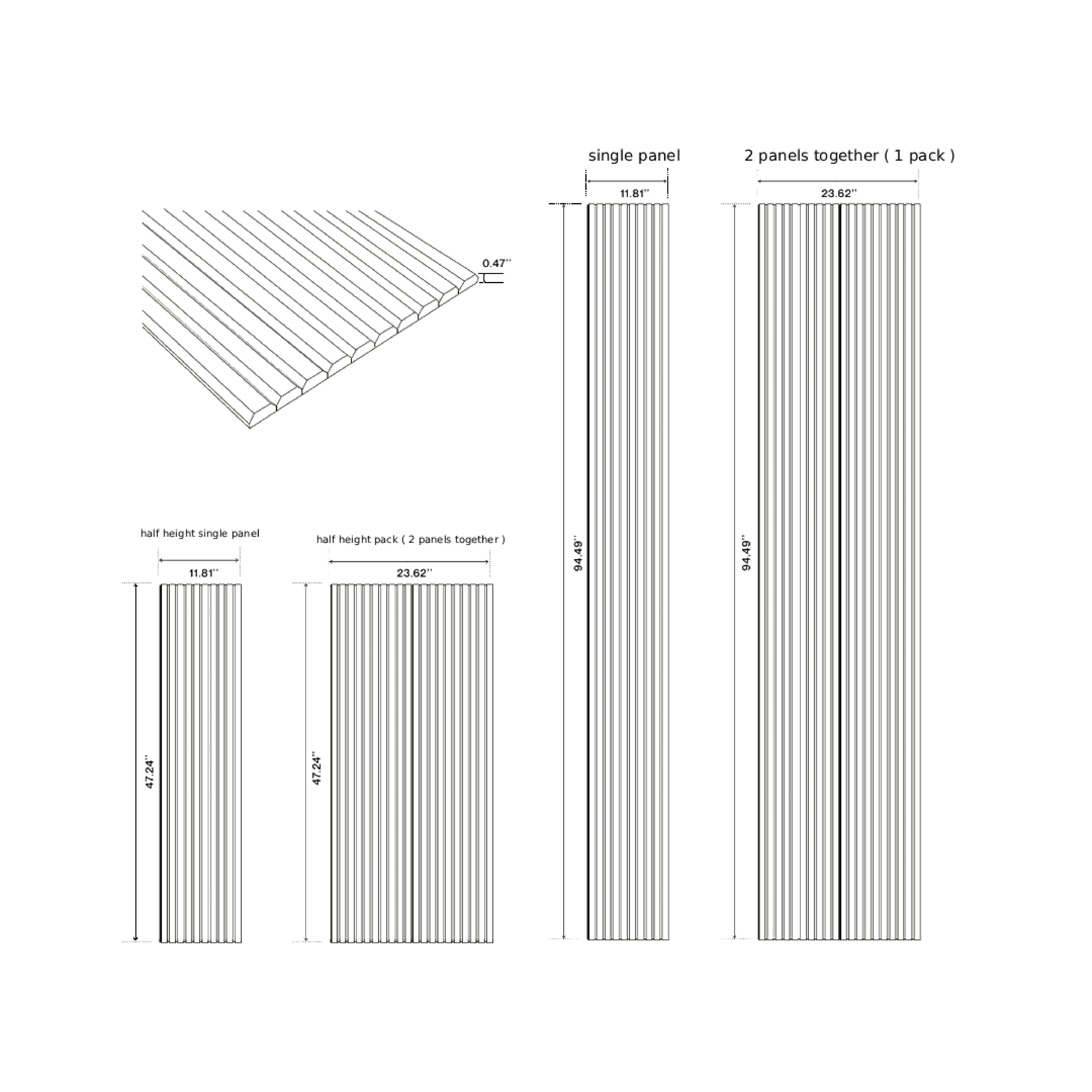 Mini-Ridge Tambour Panels