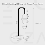 Lampe LED en lévitation minimaliste avec chargeur de téléphone sans fil 