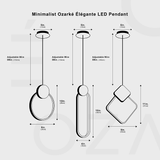 Minimalist Ozarké élégante LED Pendant