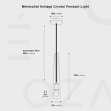 Minimalist Vintage Crystal Pendant Light