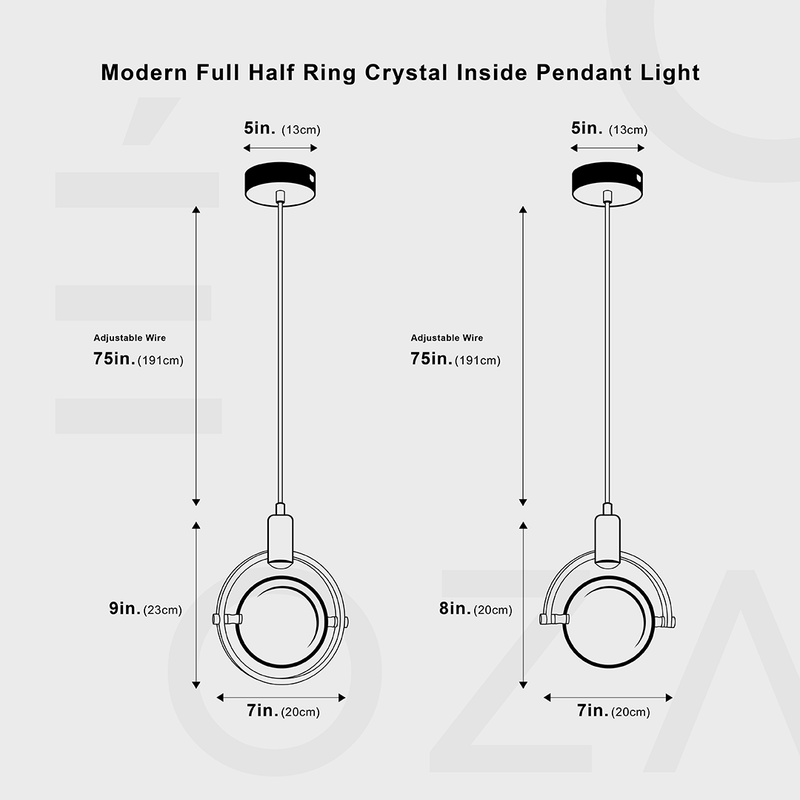 Modern Ring Crystal LED Pendant Light