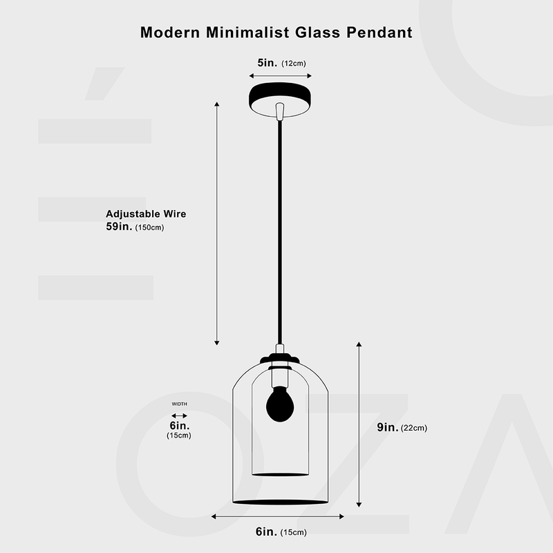 Pendentif en verre minimaliste moderne