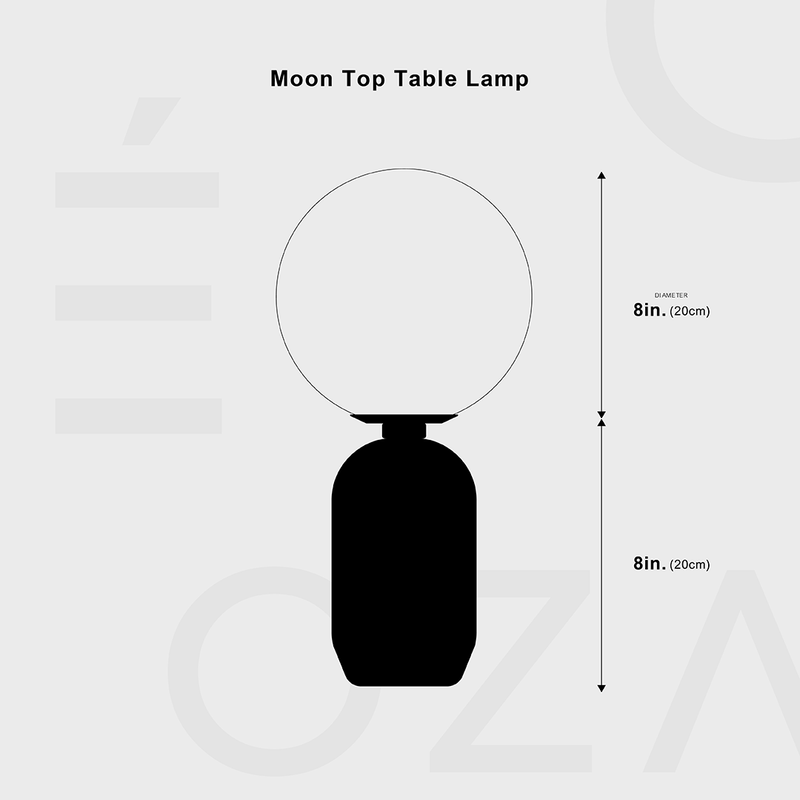 Lampe de table à dessus de lune 