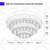 Multi Tier Contemporary Crystal LED Chandelier