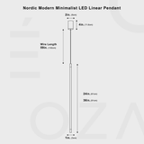 Suspension linéaire LED minimaliste moderne nordique