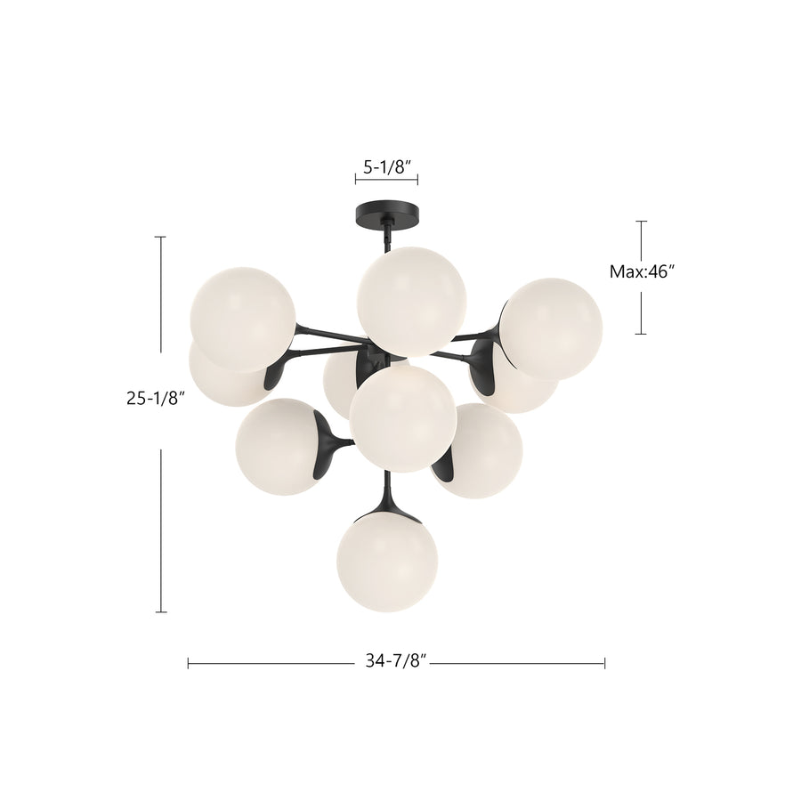Nouveau 35-in Chandelier