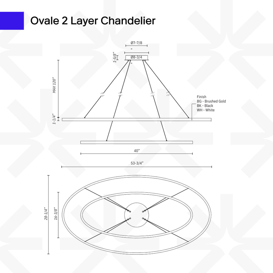 Ovale 2 Layer Chandelier