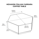 Hexagon Italian Carrara Coffee Table