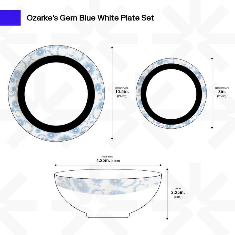 Gem Blue White Dinnerware