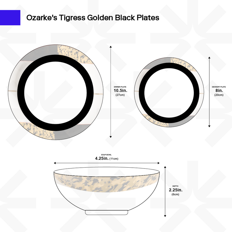 Tigress Golden Plates Set