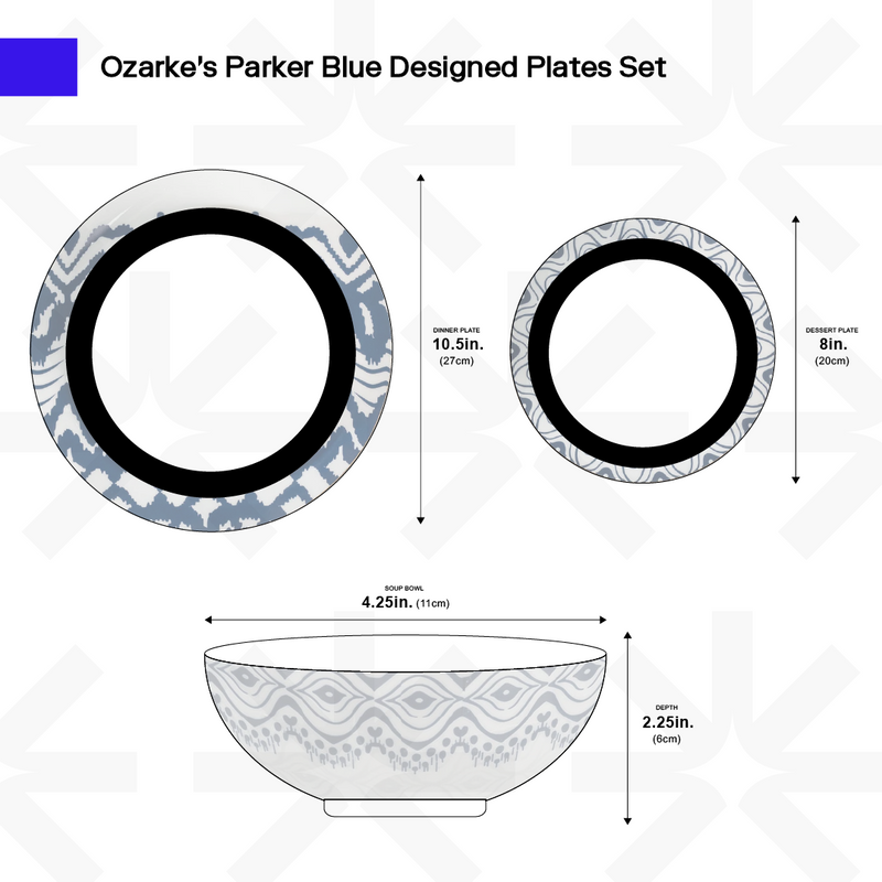 Parker Blue Designed Plates