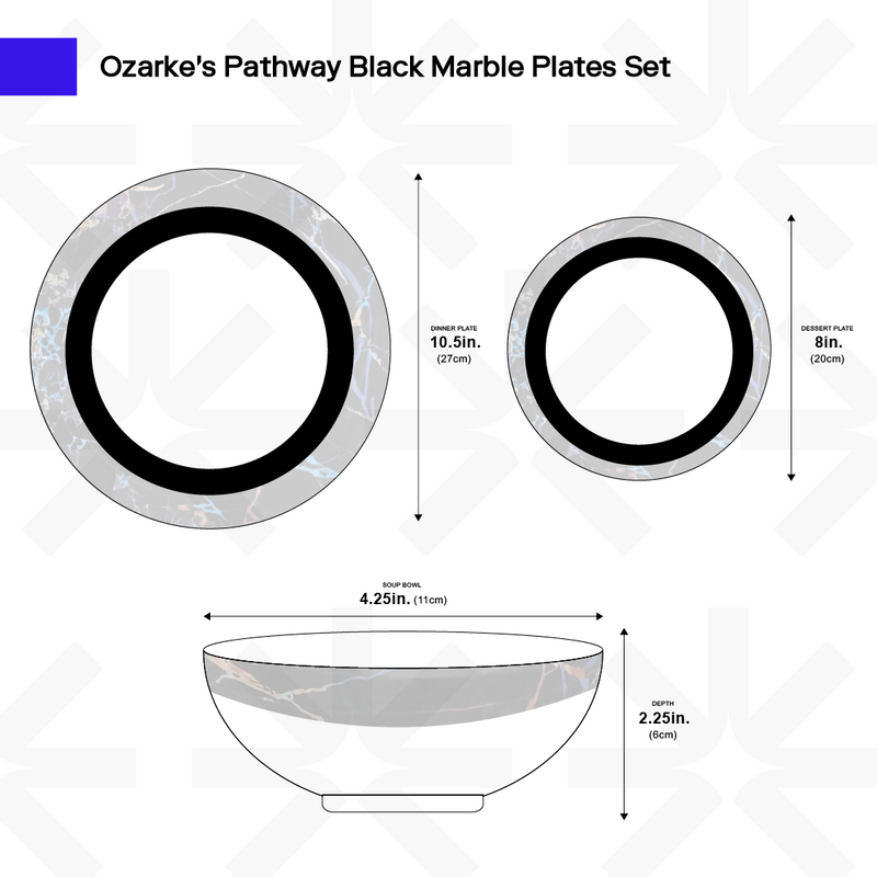 Pathway Black Marble Plates