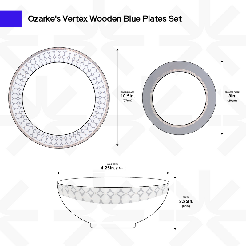 Ozarke's Blue Flower Plates Set