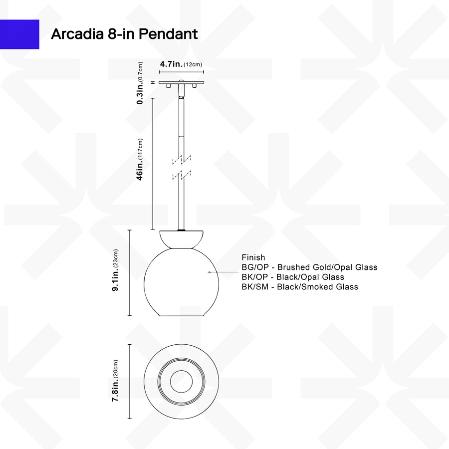 Arcadia 8-in Pendant