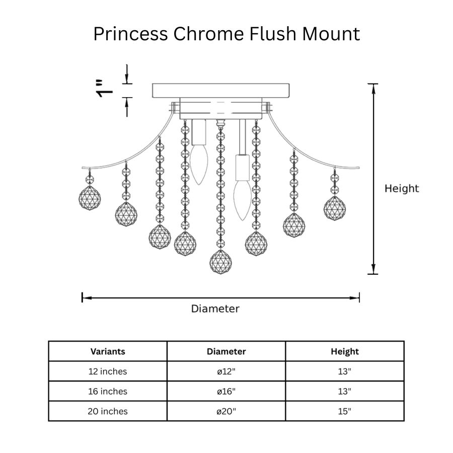 Princess Chrome Flush Mount