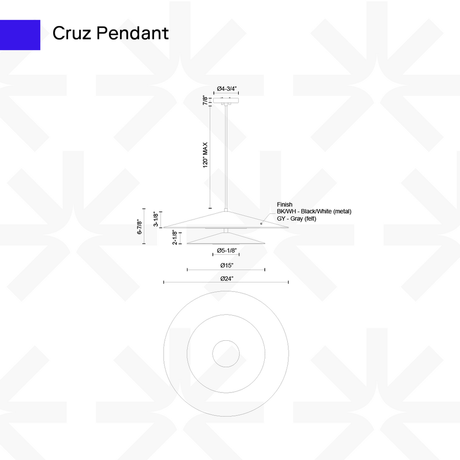 Cruz 34W Pendant