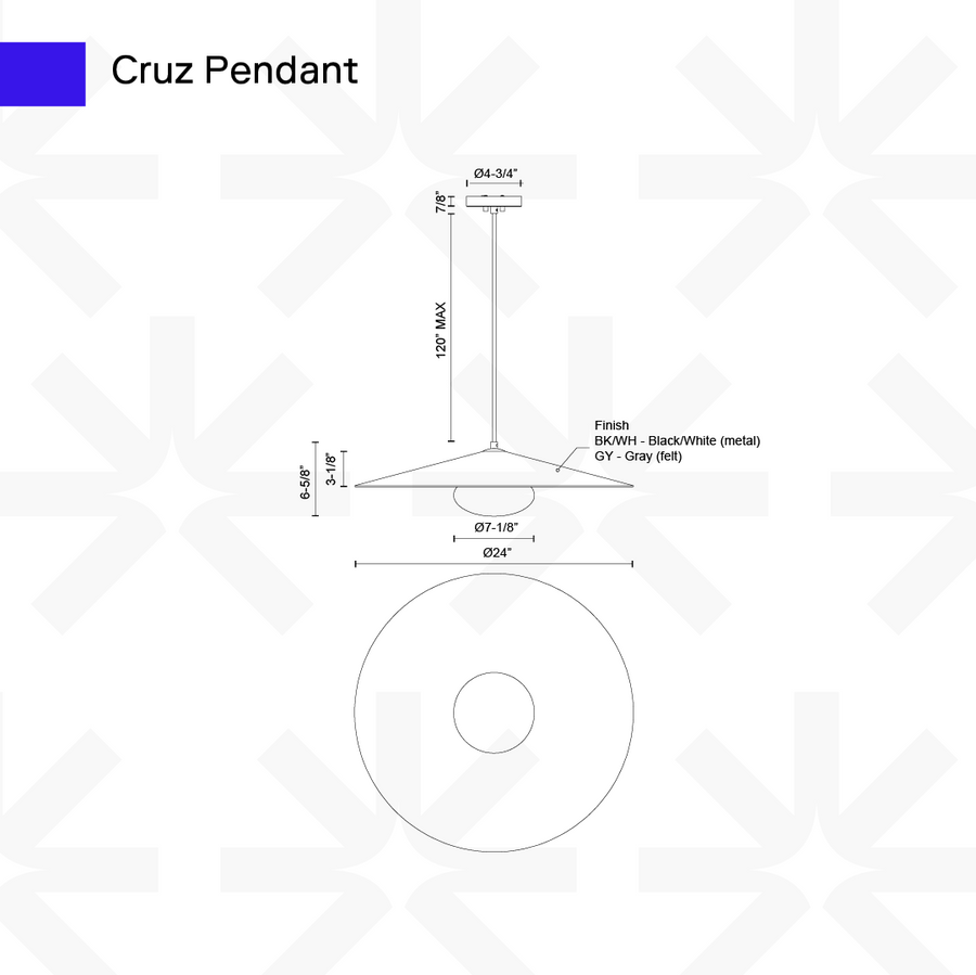 Cruz 24-in Pendant