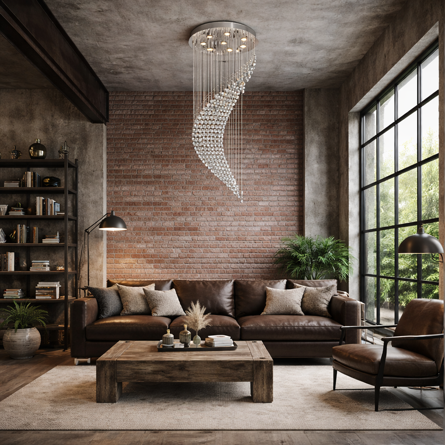 Ribbon Chrome Chandelier