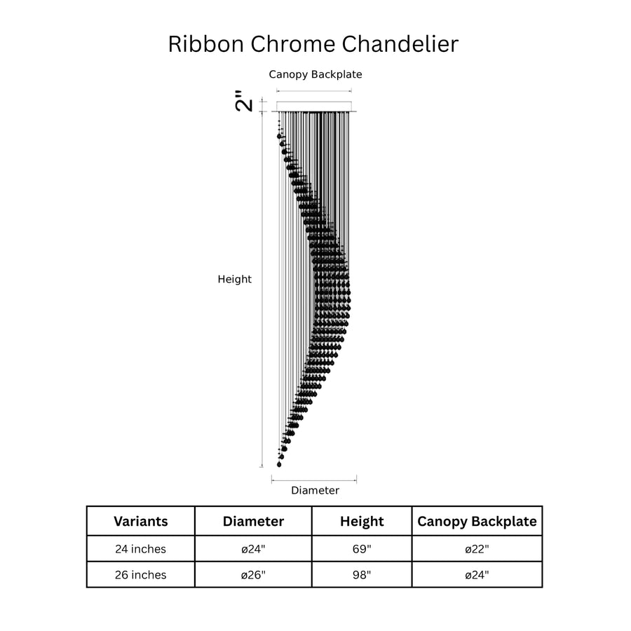 Ribbon Chrome Chandelier