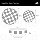 Royal Blue Check Plate Set