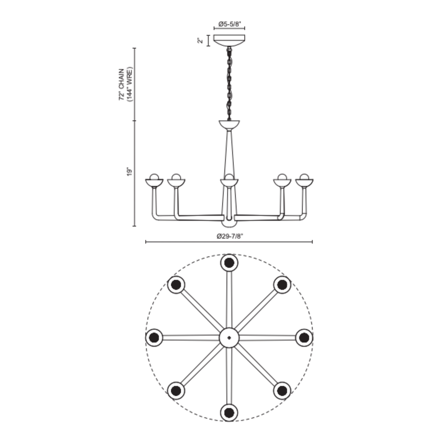 Spade 30-in Chandelier