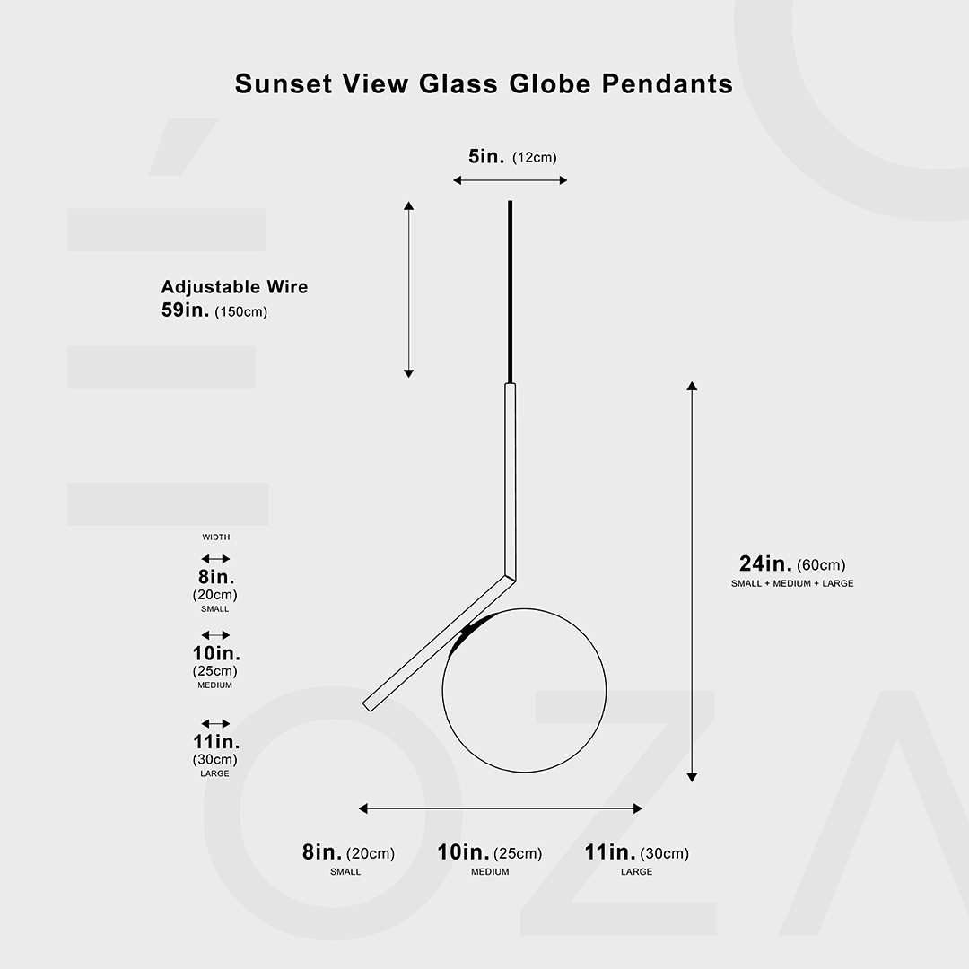 Sunset View Glass Globe Pendants Ozarké